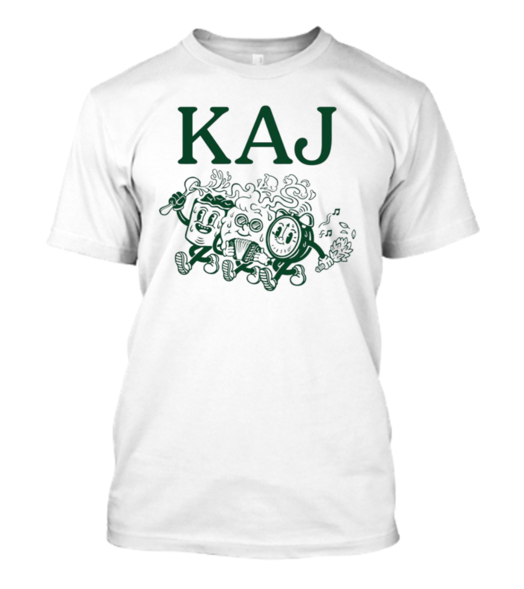 Kaj Retro Cartoon Floral Characters T-Shirt