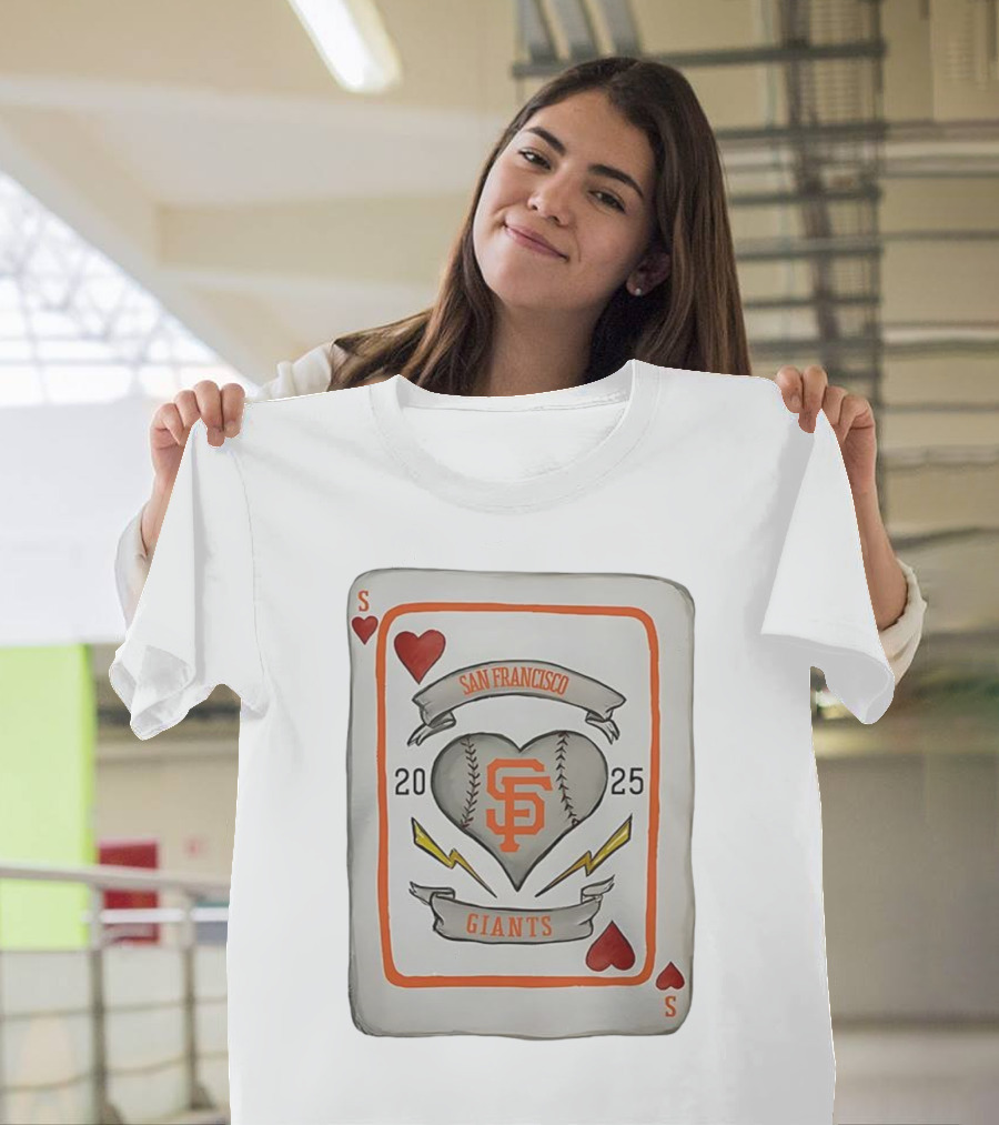 San Francisco Giants Baseball Card Heart 2025 Tiny Turnip Collaboration T-Shirt