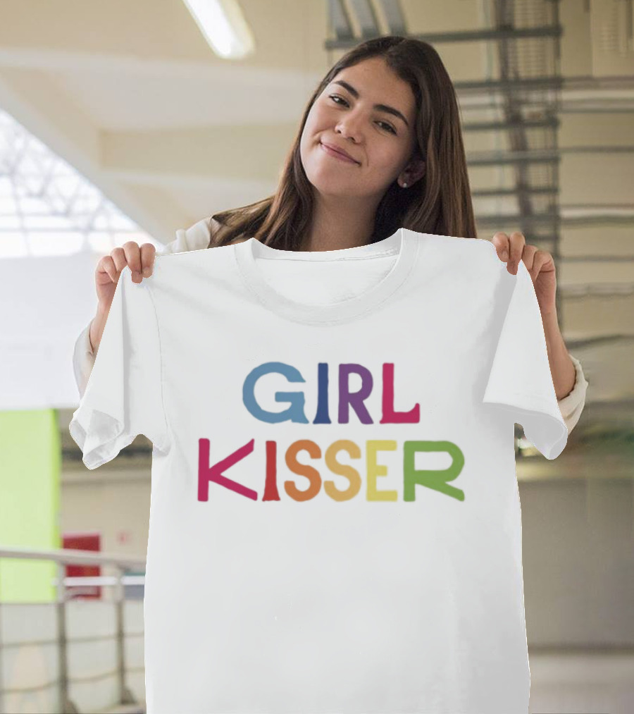 Rainbow Pride Girlinred Girl Kisser LGBTQ+ Bold Statement T-Shirt