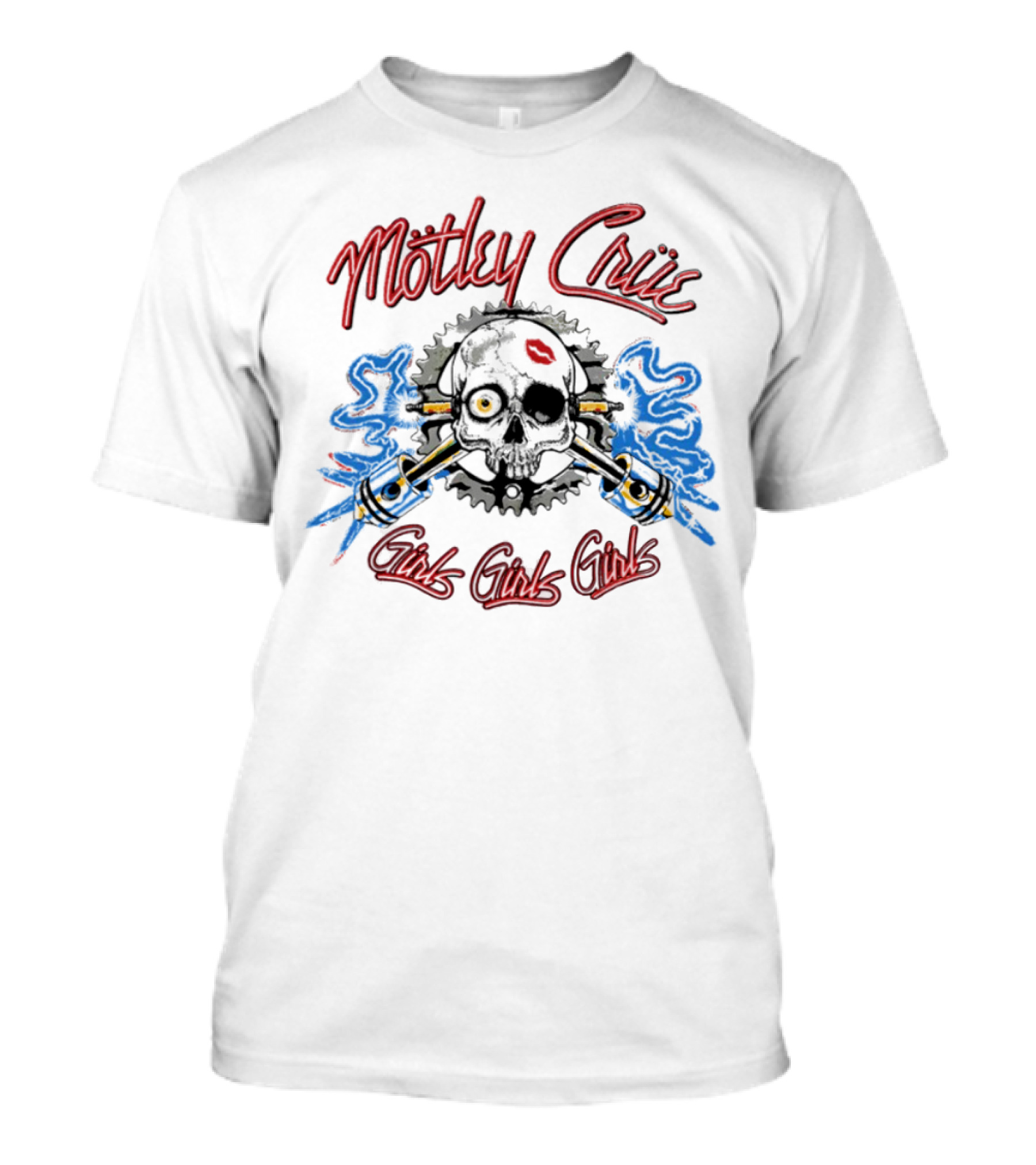 Mötley Crüe Vintage Spark Plug Girls Girls Girls T-Shirt