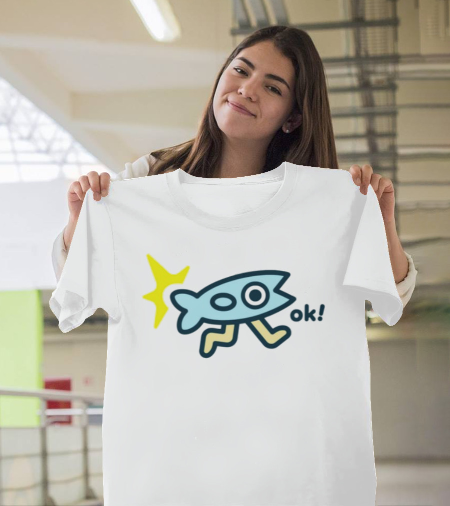 Oksuperday Fish With Legs And Star Icon Ok T-Shirt