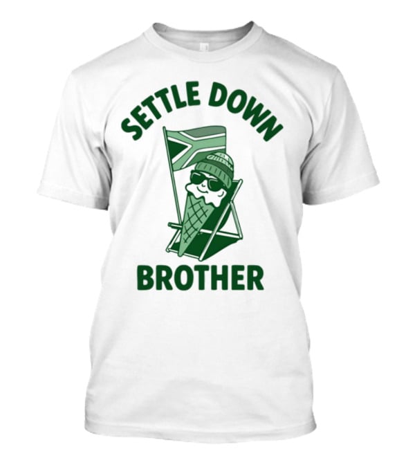 Settle Down Brother Ice Cream Cone Beach Chair Relaxation T-Shirt