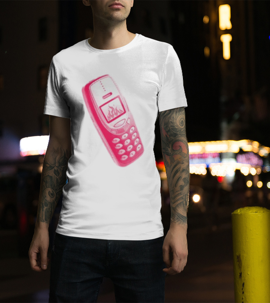 Ben Ellis The Burner Phone Retro Cell Fire Graphic T-Shirt