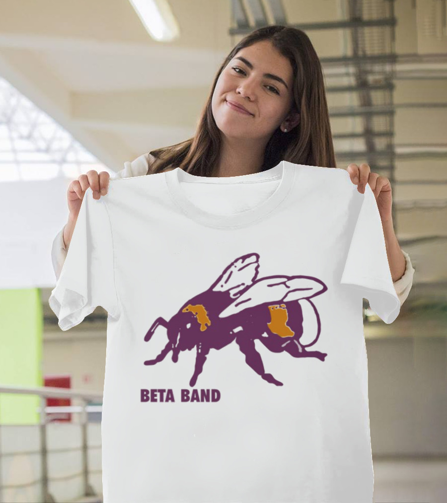 Beta Band Abstract Bee Purple Yellow T-Shirt