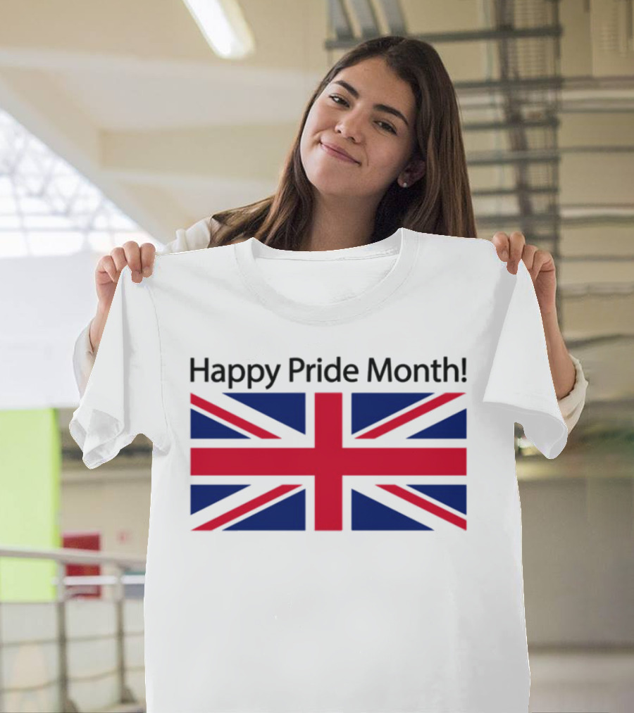 UK Flag Illegalshirts Happy Pride Month American Flag T-Shirt