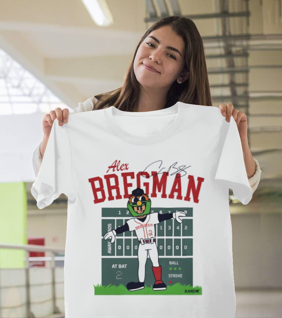 Alex Bregman Slashline Mascot Signature T-Shirt