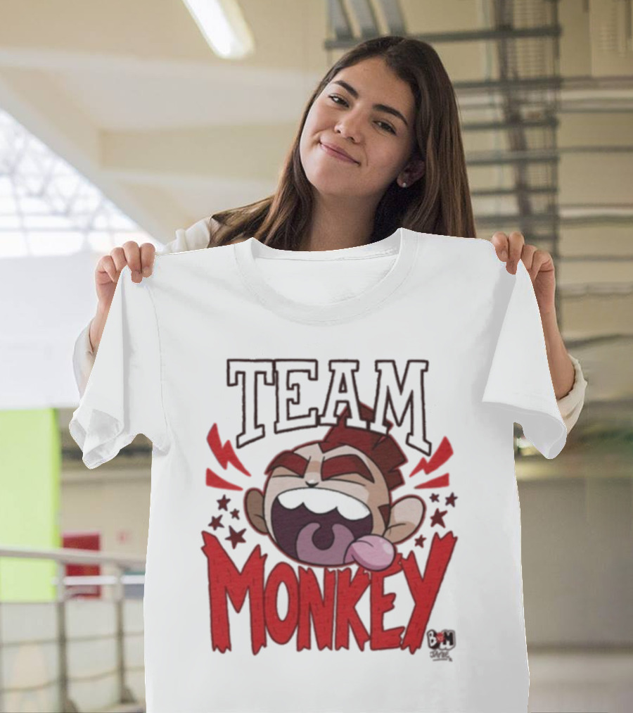 Team Monkey Bunny Vs Monkey Team Supporters Fun Face T-Shirt
