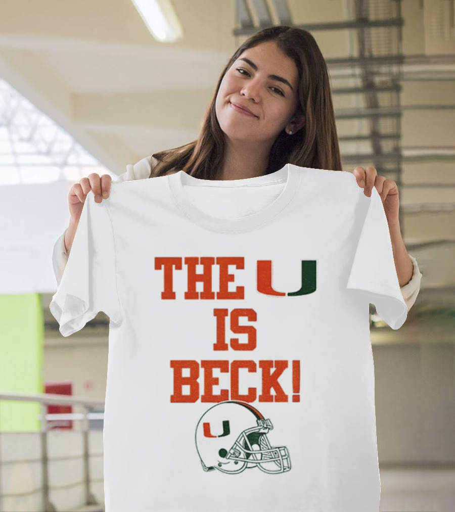 The U Is Beck Miami Hurricanes Helmet NFL Football Lover T-Shirt