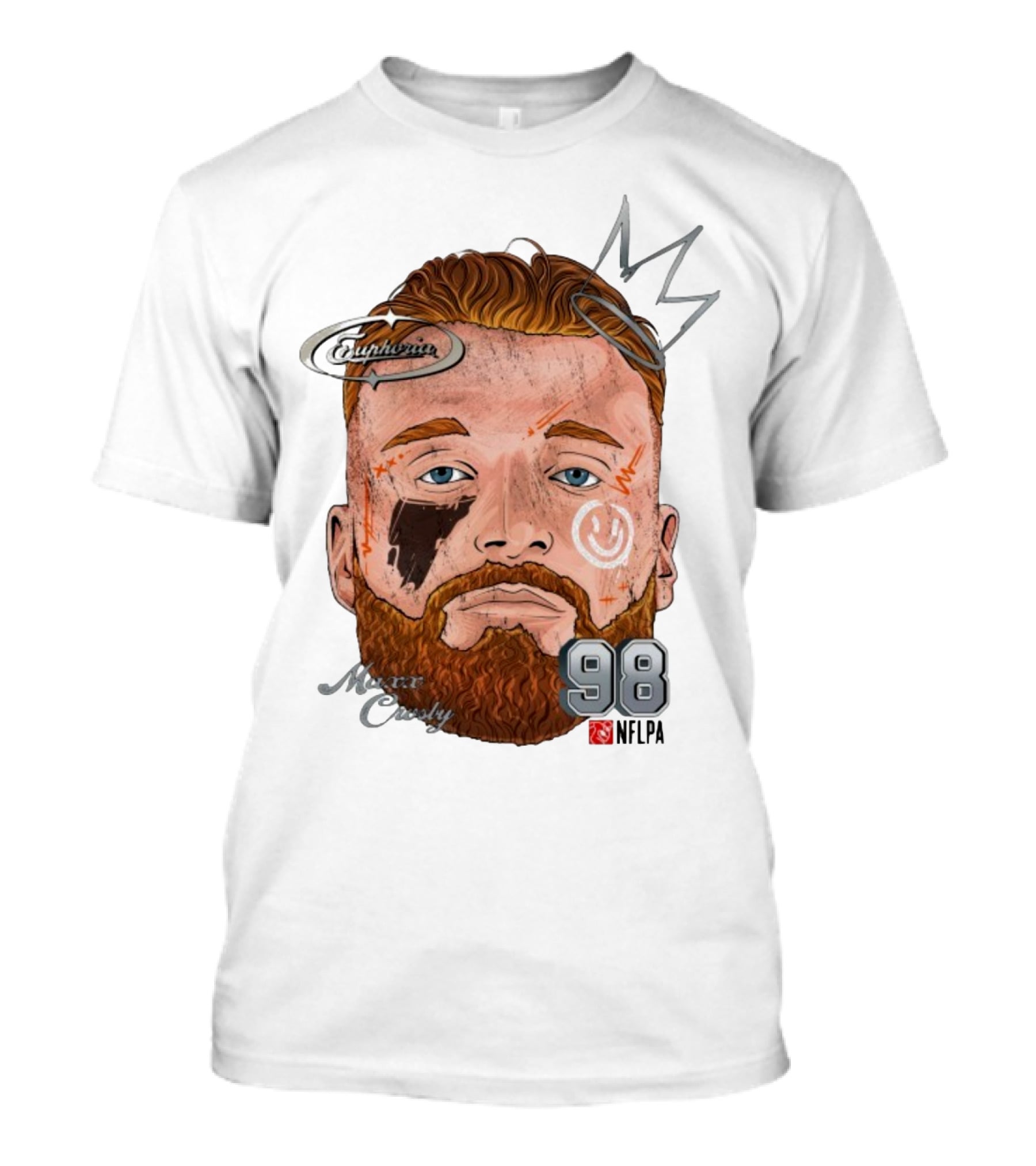 Euphoria Maxx Crosby 98 NFL Fat Head Illustration T-Shirt