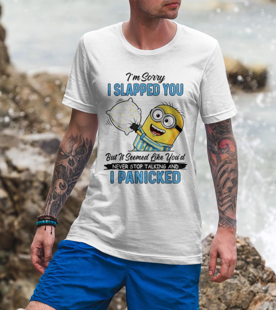 Minion I Slapped You I Panicked Pillow Fight Pajamas T-Shirt