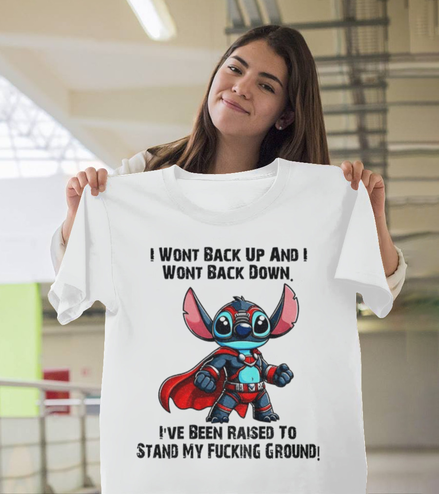 Stitch Superhero Stand My Ground Quote T-Shirt