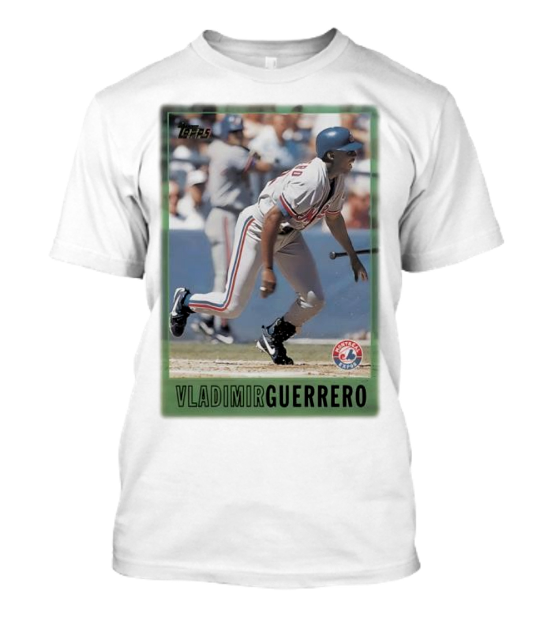 Montreal Expos Vladimir Guerrero MLB Topps Baseball Card T-Shirt