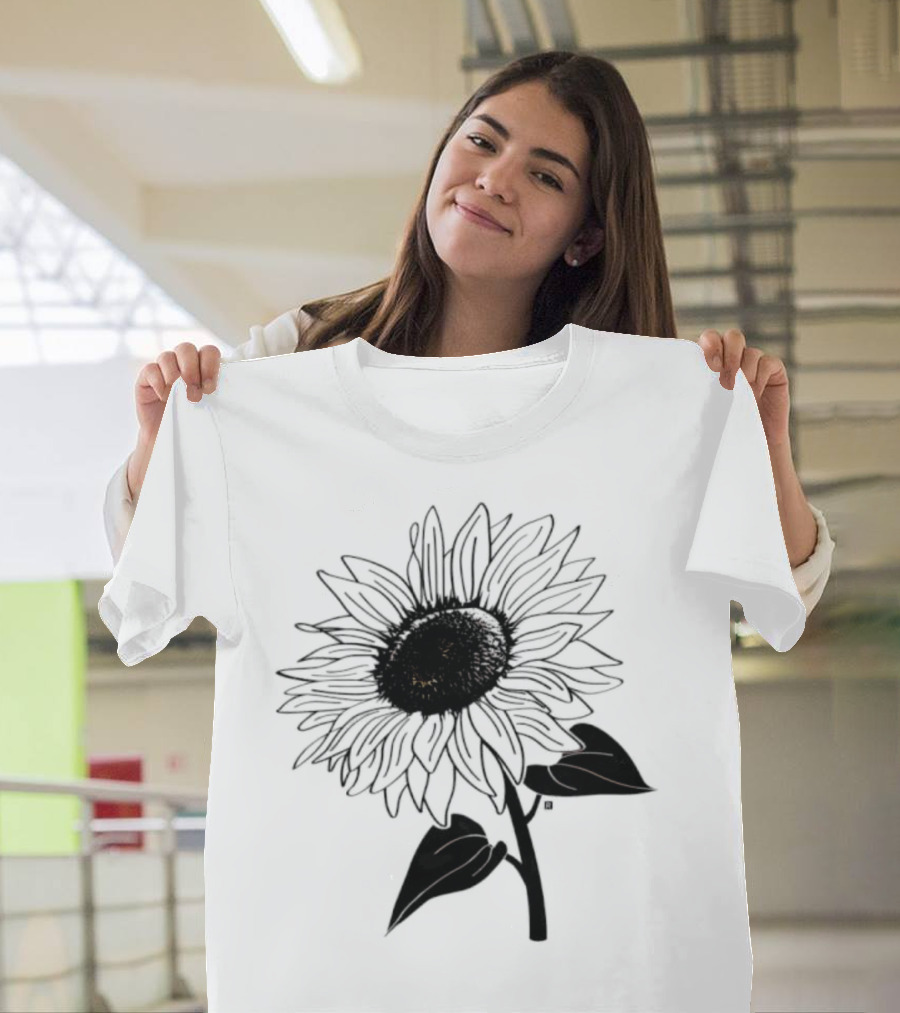 Sunflower Beautiful Botanical Art T-Shirt