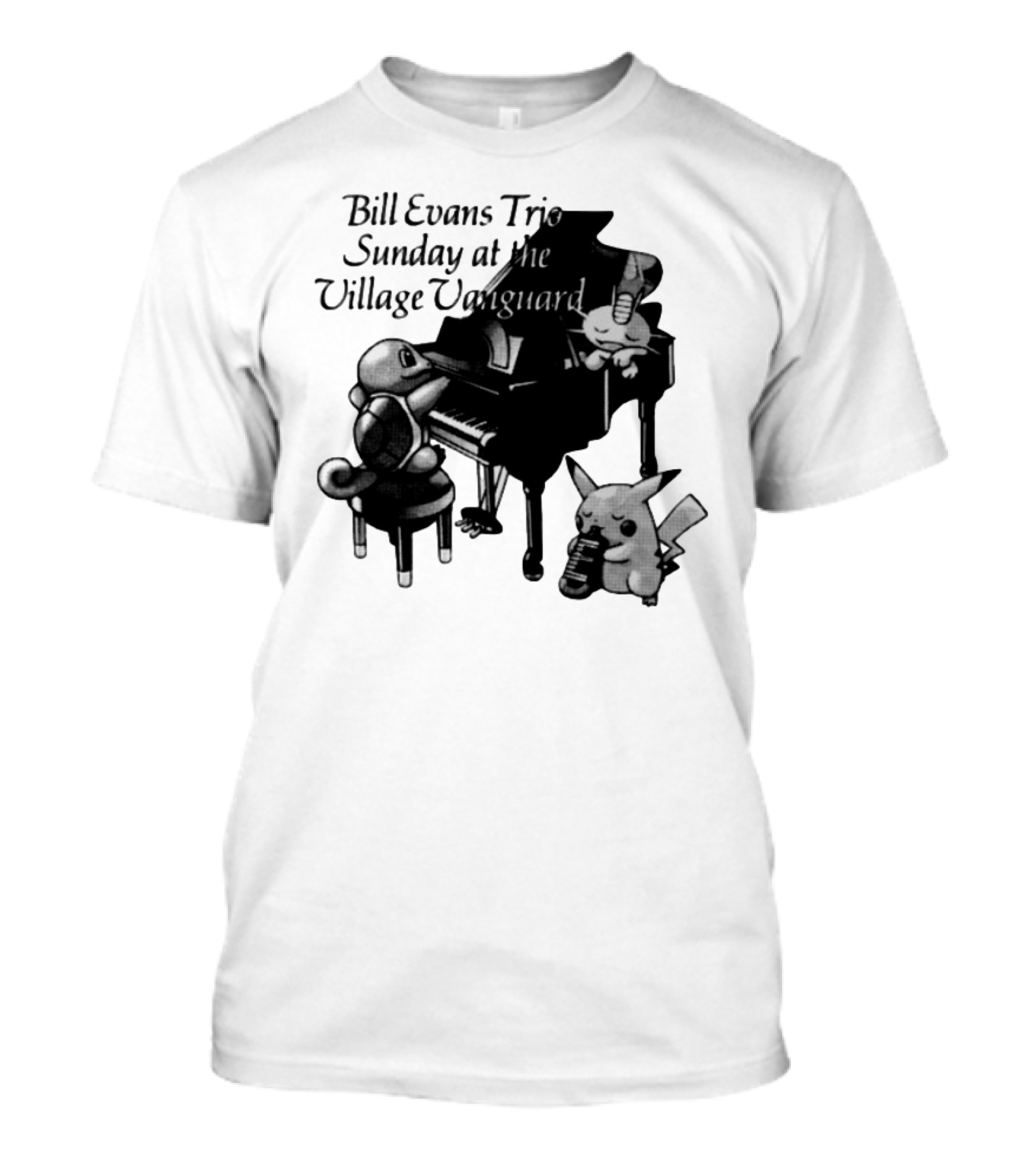 Bill Evans Trio Sunday At The Village Vanguard Pikachu Squirtle Playing Piano T-Shirt