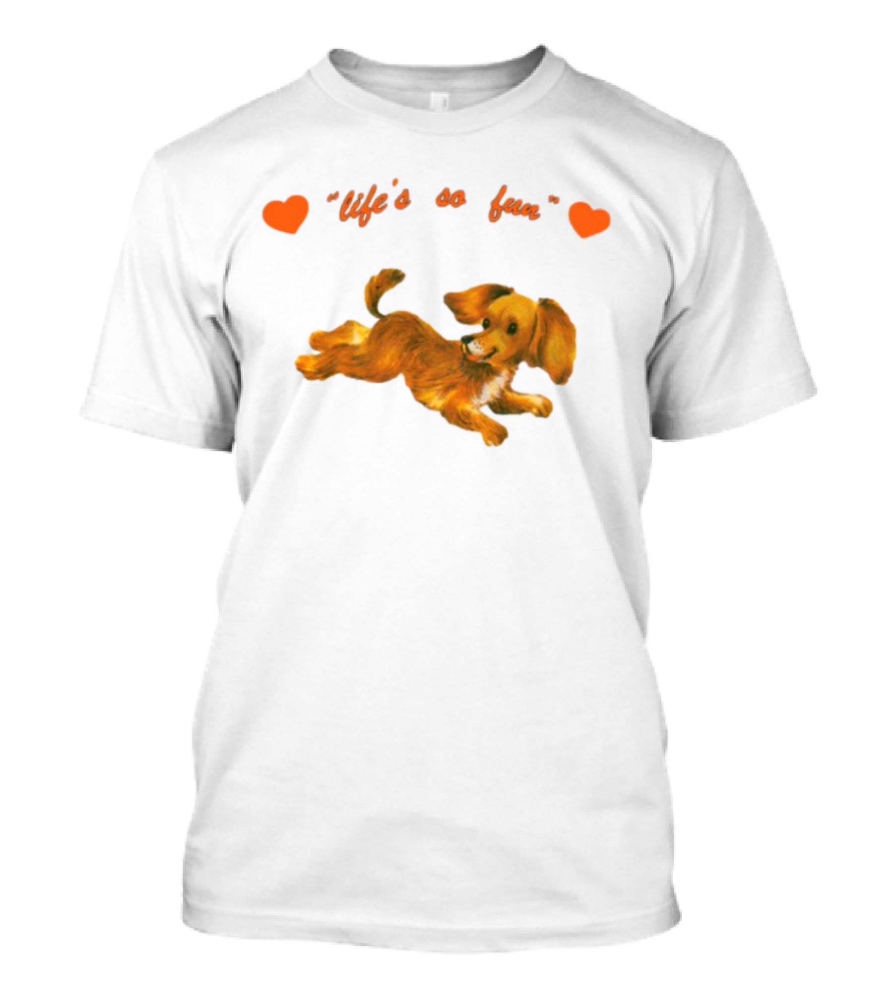 Life's So Fun Playful Dog Hearts T-Shirt