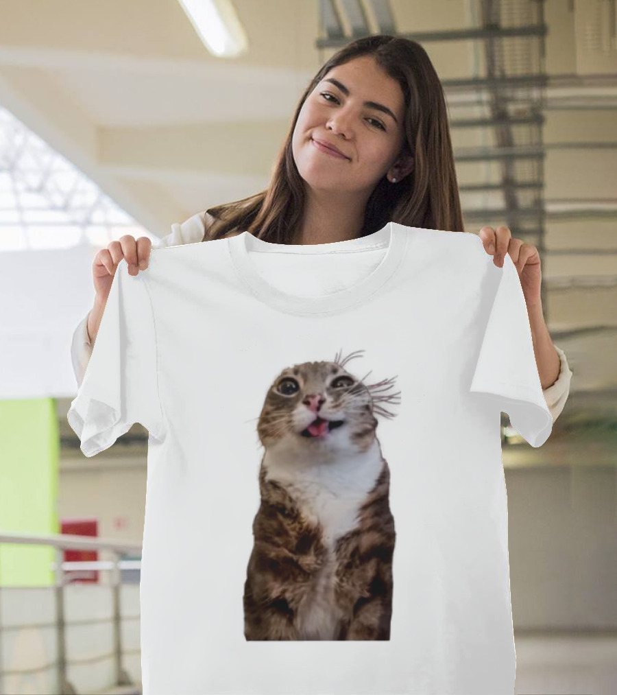 Rigby Cat Funny Feline Expression With Tongue Out T-Shirt