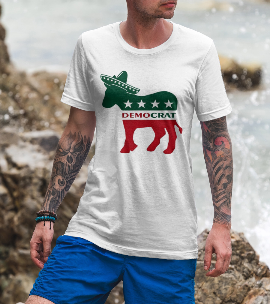 Democrat Donkey Sombrero Stars Cinco De Mayo Celebration T-Shirt