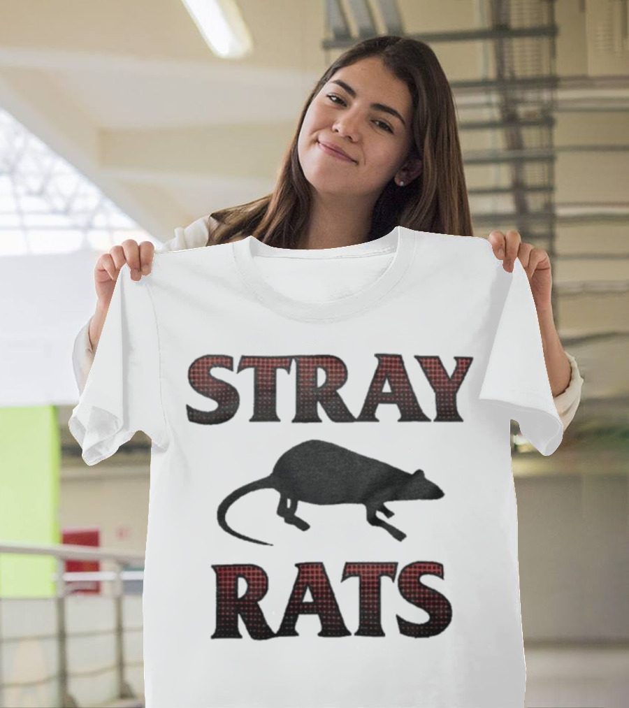 Stray Rats Rodenticide Halftone Dark Rat Silhouette T-Shirt