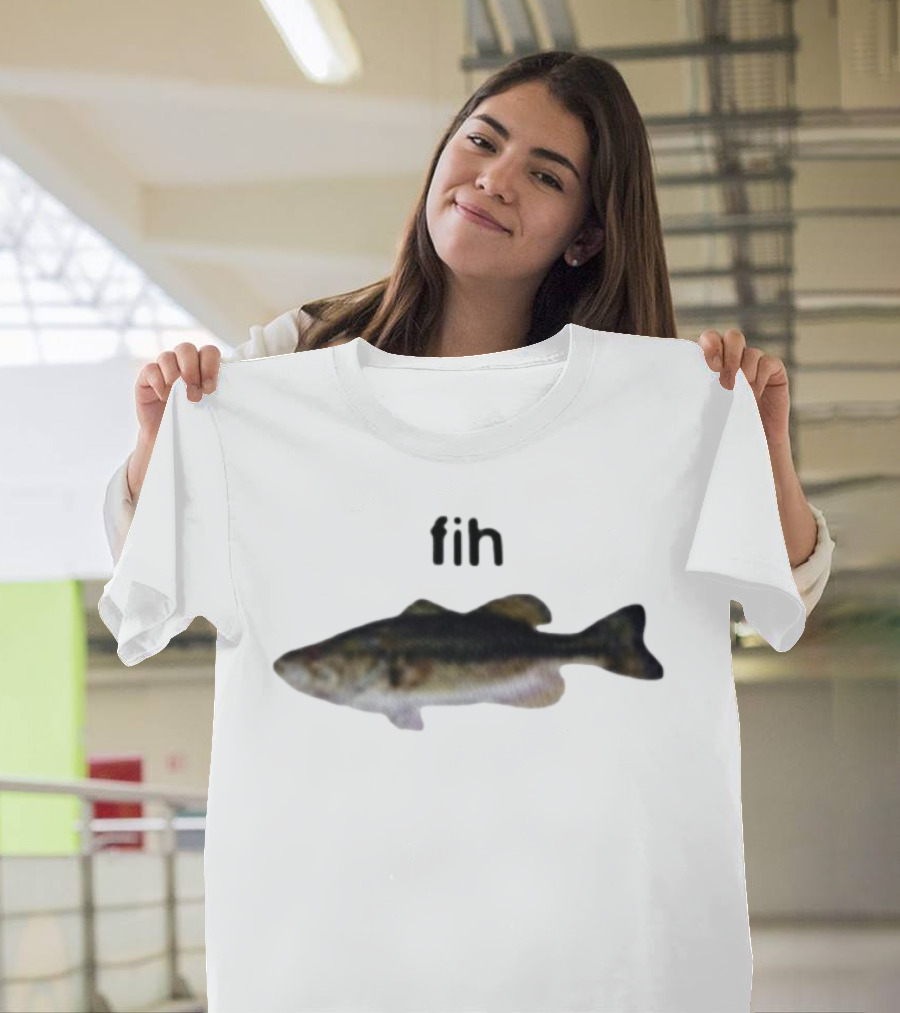 Fih Fish Humor With Realistic Fish Illustration T-Shirt