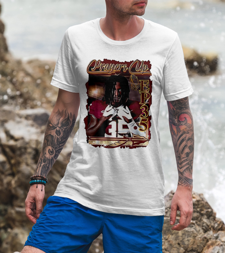 Ethan Pritchard EP35 Prayers Up Football 35 T-Shirt