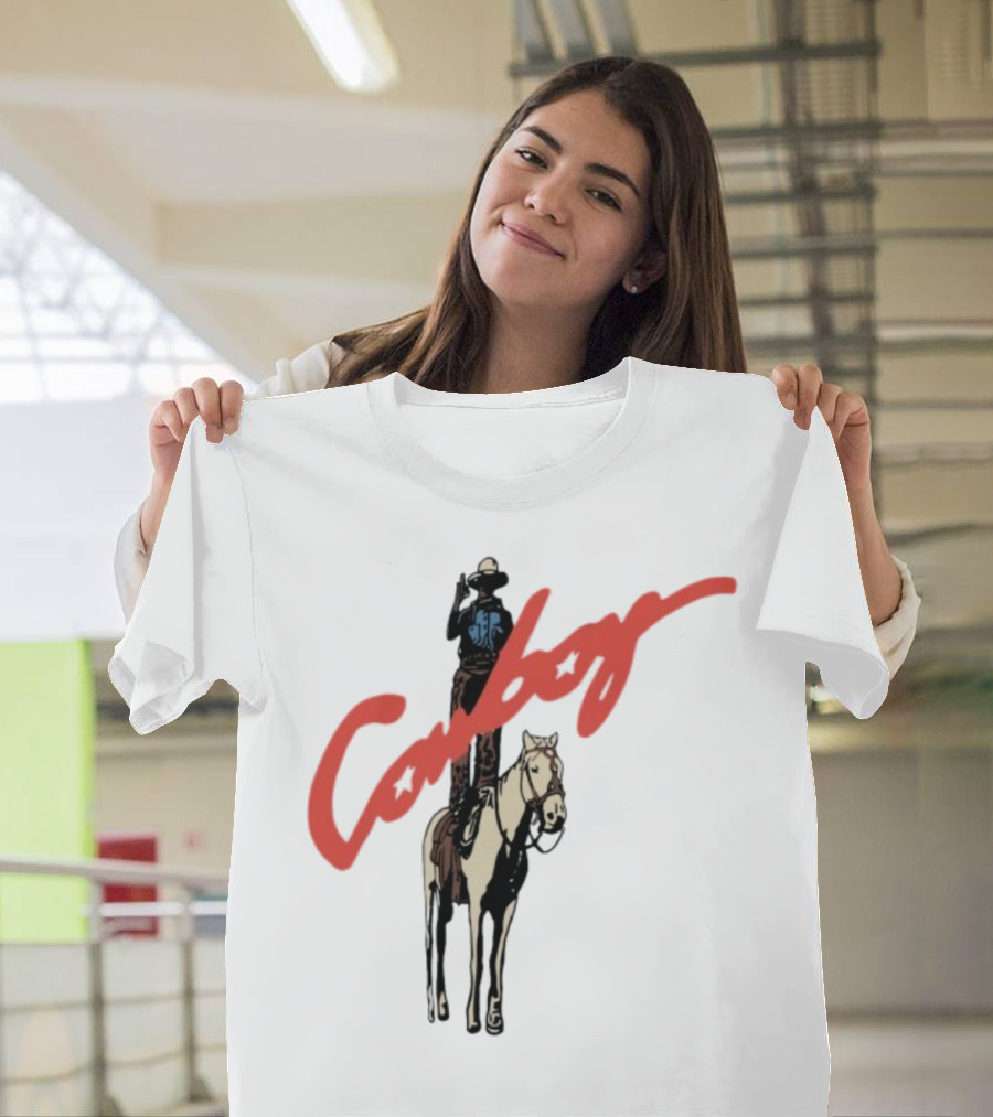Forrest Frank Cowboy Horse Rider Graphic With Red Handwritten Font T-Shirt