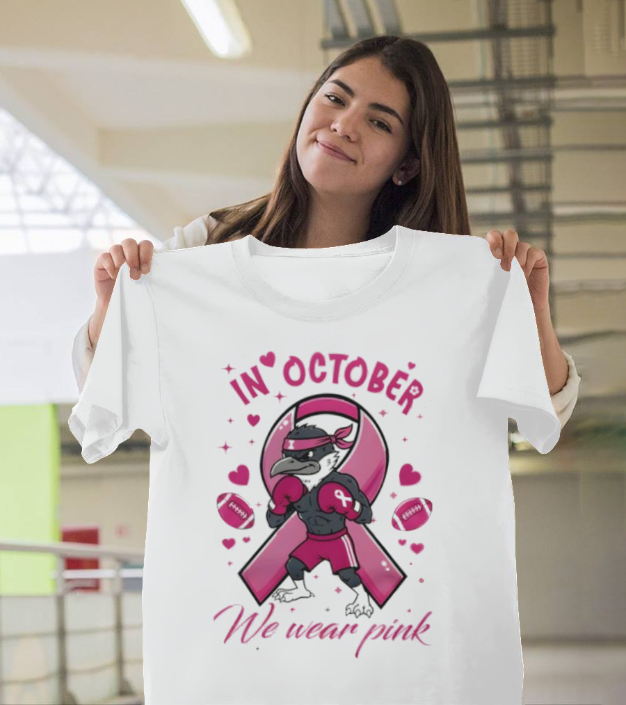 In October We Wear Pink Tackle Cancer Fighting Illini Win Together T-Shirt