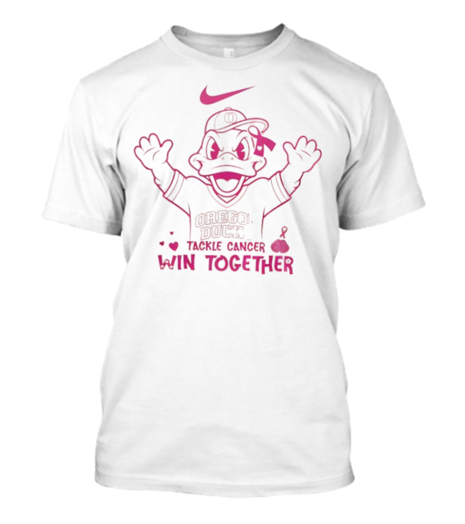 Oregon Ducks Tackle Cancer Nike Breast Cancer Awareness Month Win Together T-Shirt