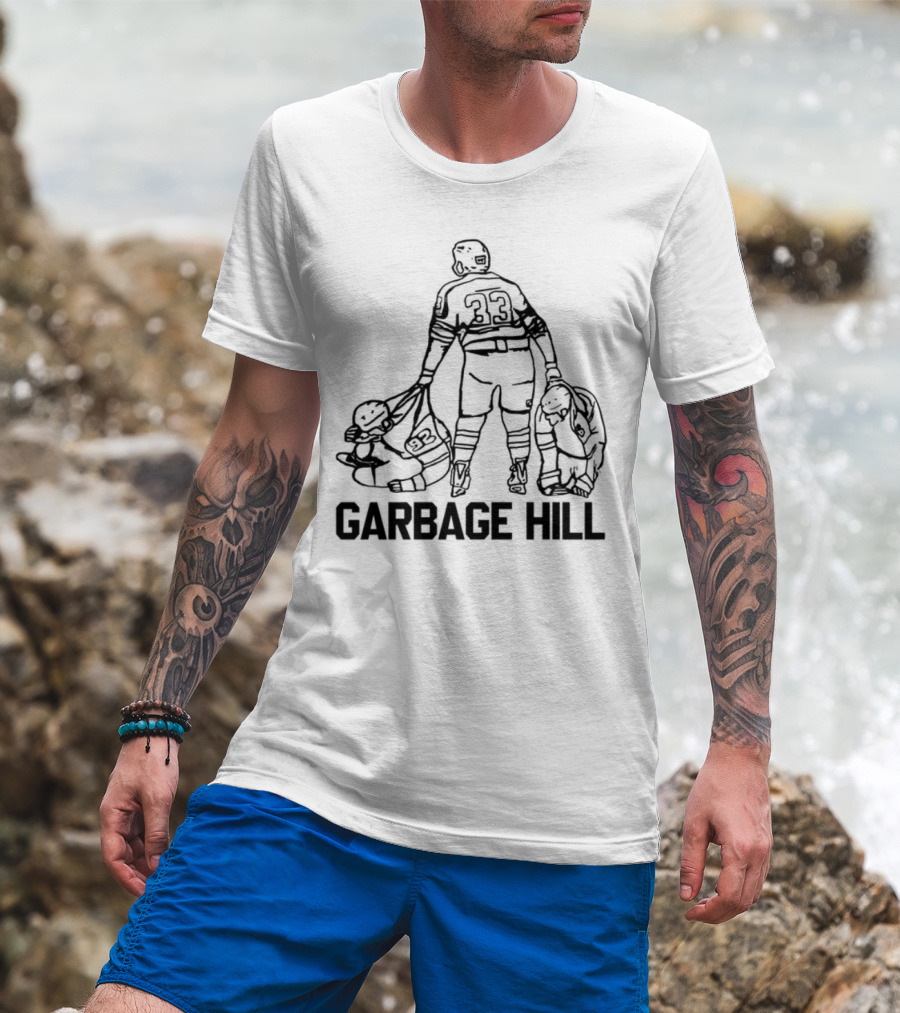 Garbage Hill Hockey Player With Stick And Bag T-Shirt
