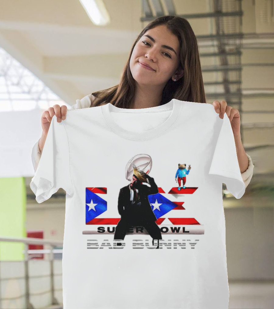 Bad Bunny Super Bowl Halftime 2026 Puerto Rico Flag Iconic Performance T-Shirt