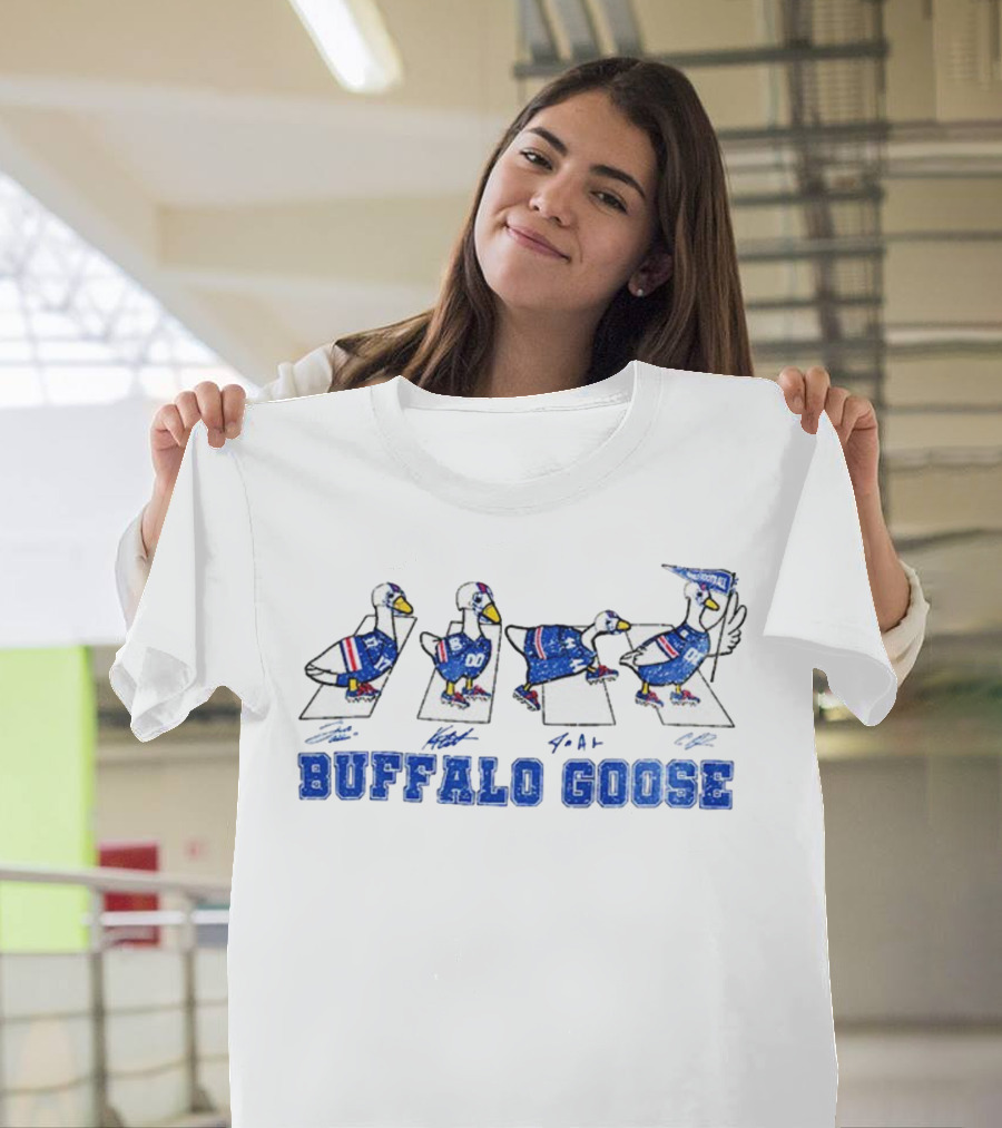 Buffalo Goose Abbey Road NFL Football Game Day Signatures T-Shirt
