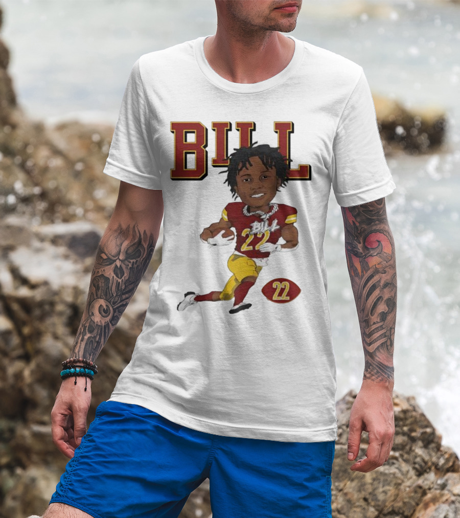 Jacory Bill Croskey Merritt Number 22 Football Player Illustration T-Shirt