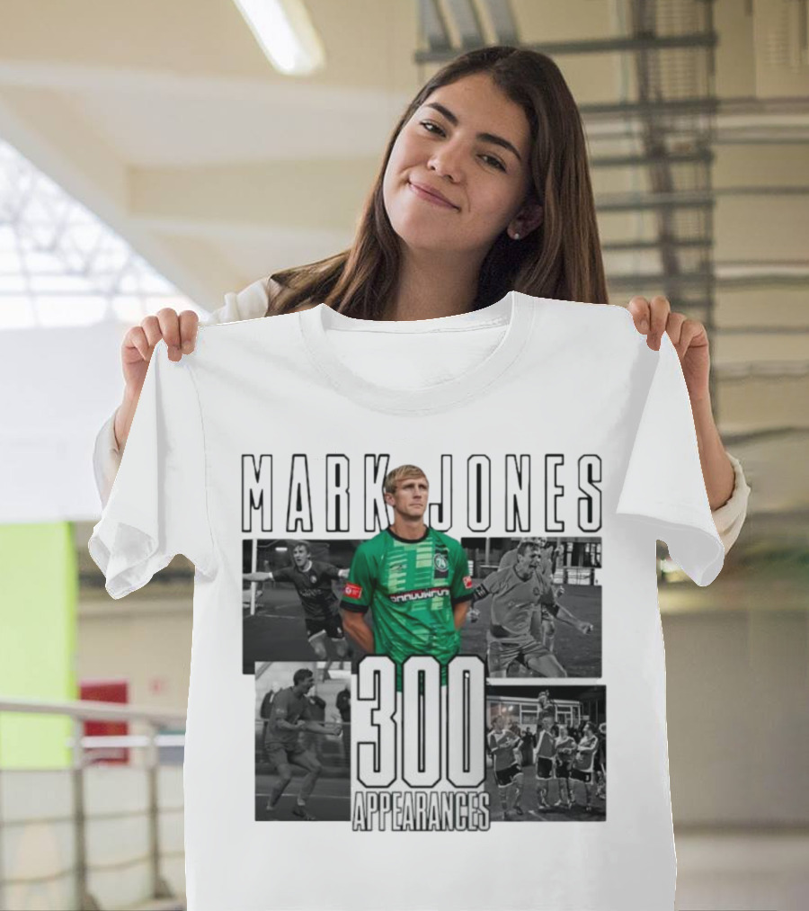 Mark Jones 300 Appearances Northwich FC Green Jersey Football Tribute T-Shirt