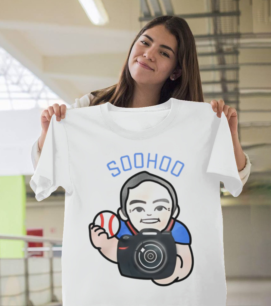 Soohoo Baseball Photographer Character Holding Camera And Ball T-Shirt