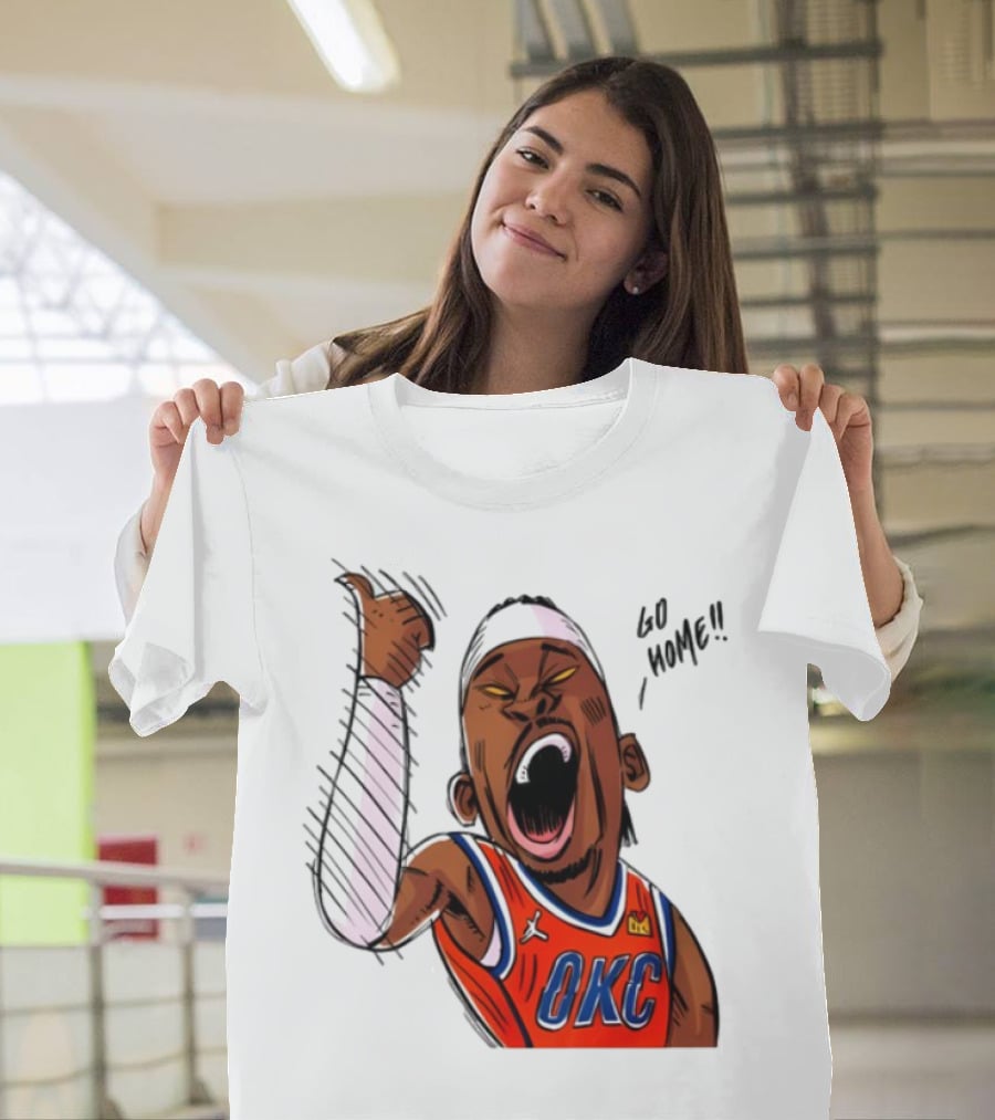 Oklahoma City Thunder Basketball OKC Go Home Cartoon Player T-Shirt