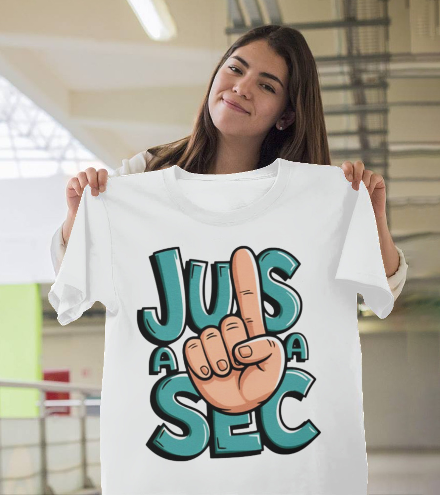 Jus A Sec Finger Gesture Graphic T-Shirt