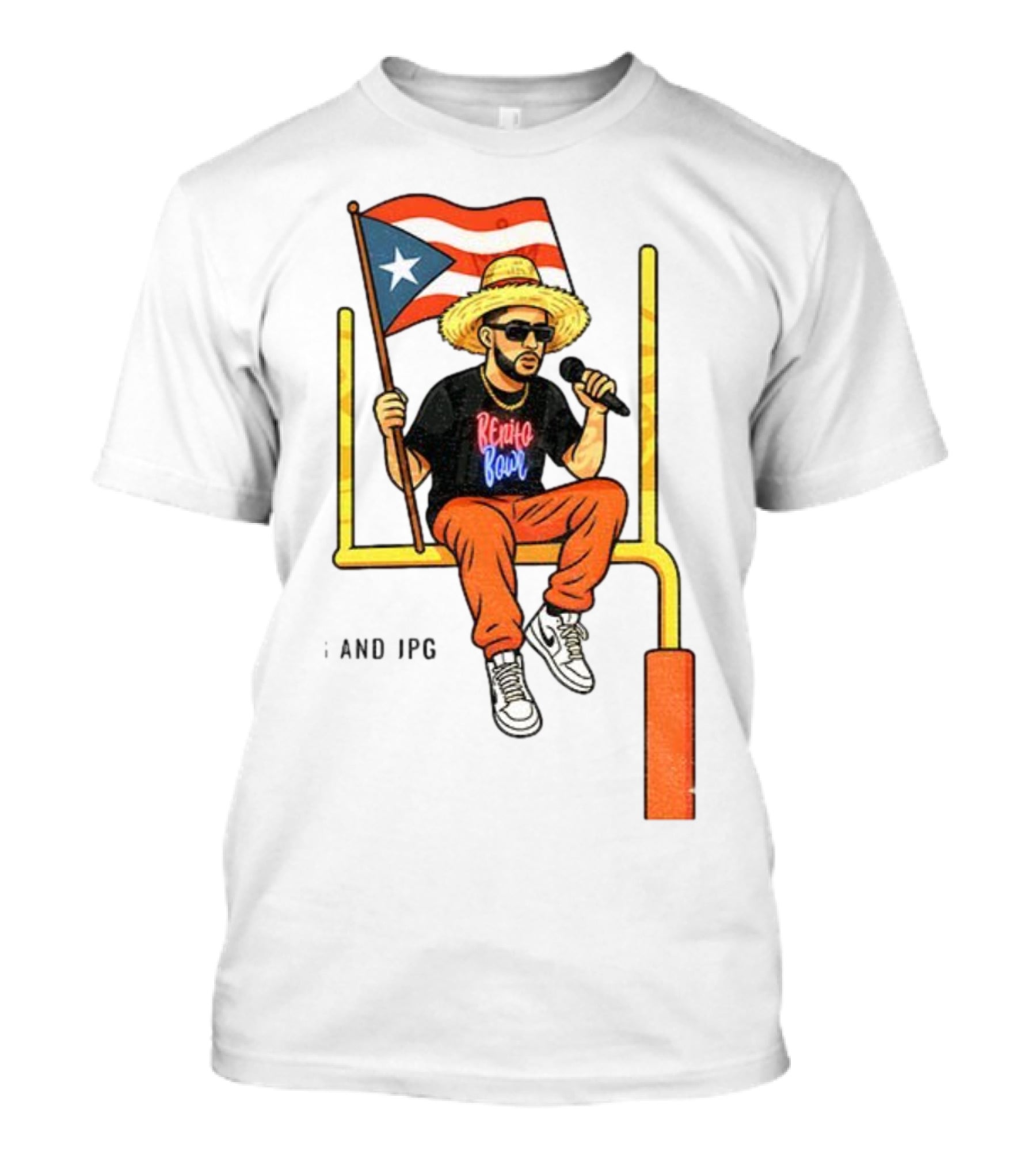 Bad Bunny Puerto Rico Flag Super Bowl LX 2026 Benito Bowl Mic Hat Sunglasses T-Shirt
