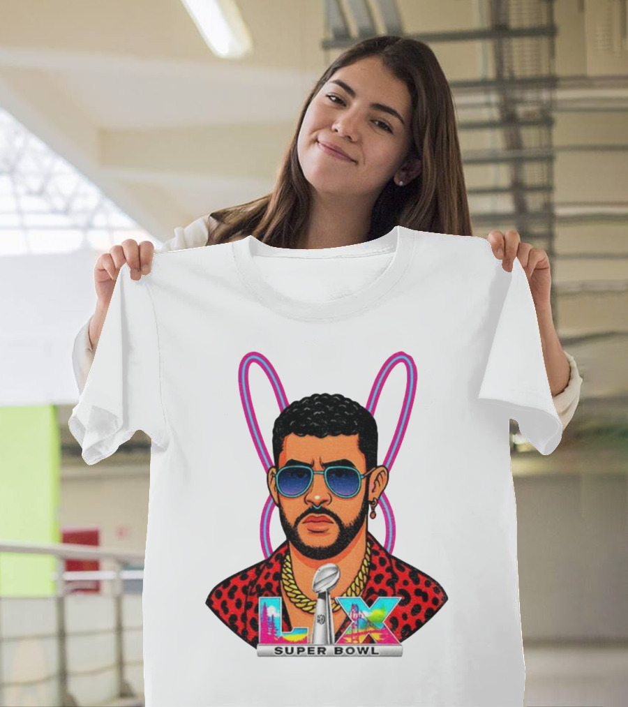 Bad Bunny LIX Super Bowl Puerto Rican Pride NFL Football Boricua T-Shirt