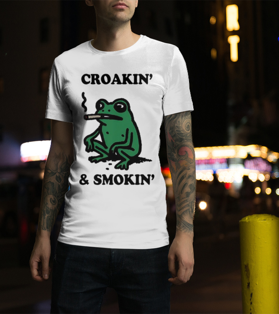 Croakin' And Smokin' Frog With Cigarette T-Shirt