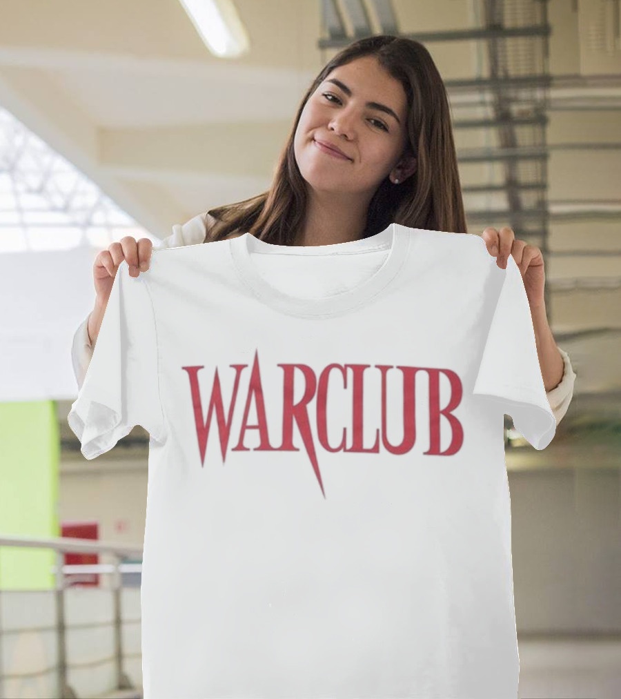 Half Face Blades Warclub Red Text T-Shirt