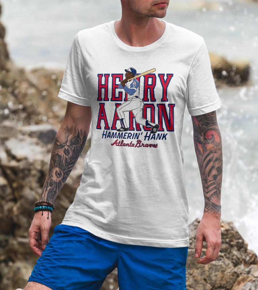 Hank Aaron Hammerin’ Hank Atlanta Braves MLB Baseball 2025 T-Shirt