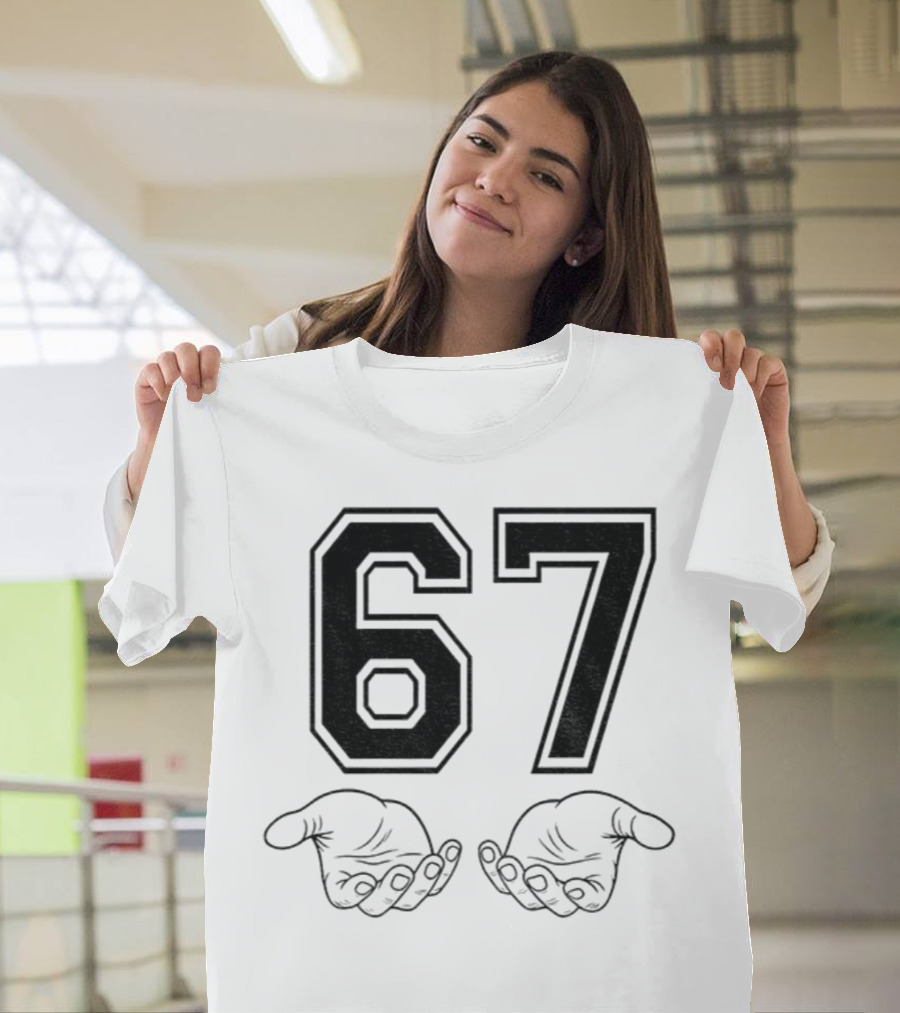 Six Seven 6 7 Meme Funny Hands 67 T-Shirt
