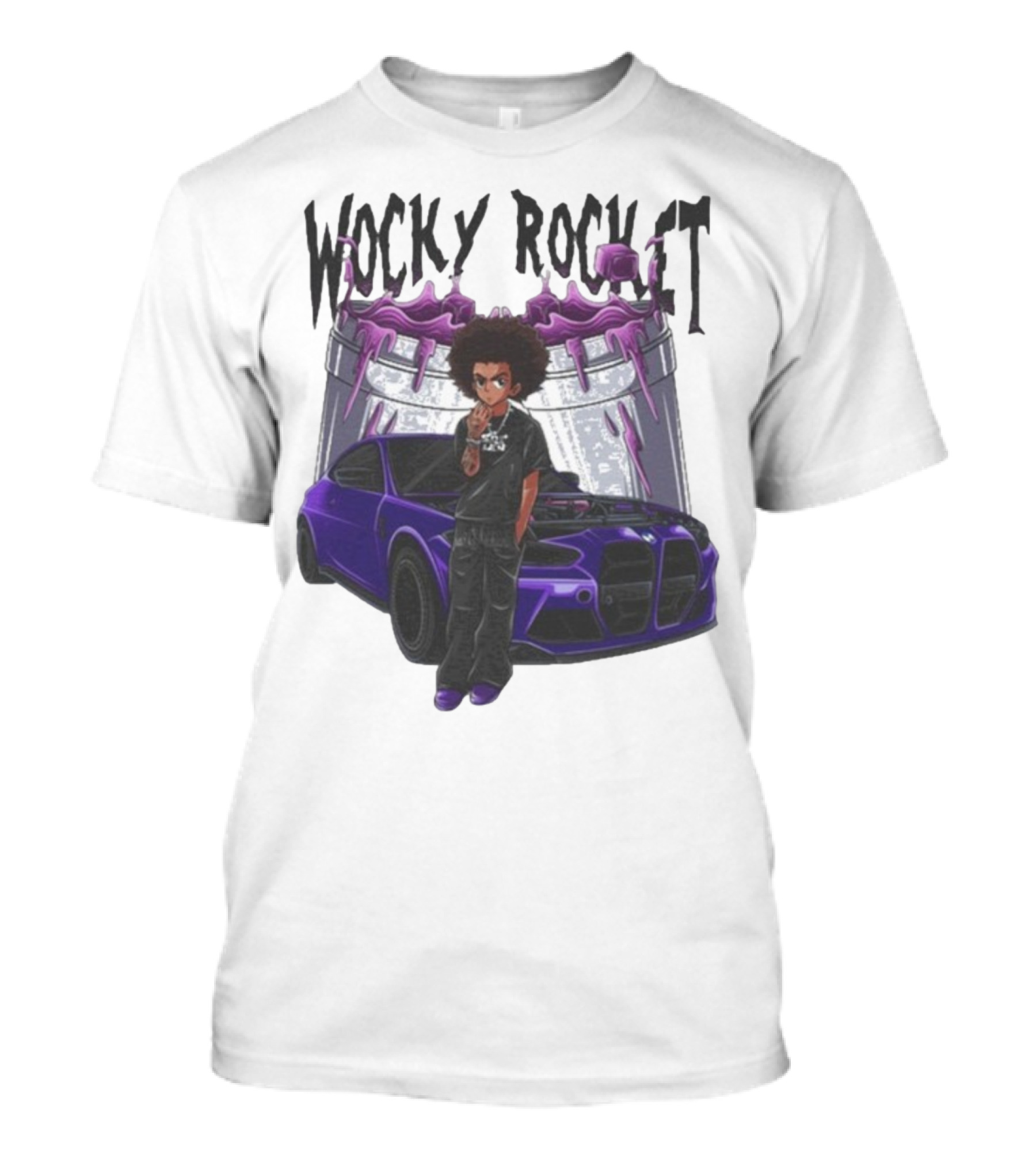 Wocky Rocket SRT Halloween Purple Car Character T-Shirt