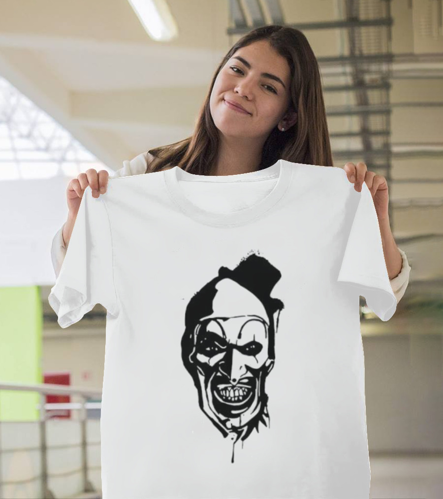 Art The Clown Terrifier Horror Character Face Illustration T-Shirt
