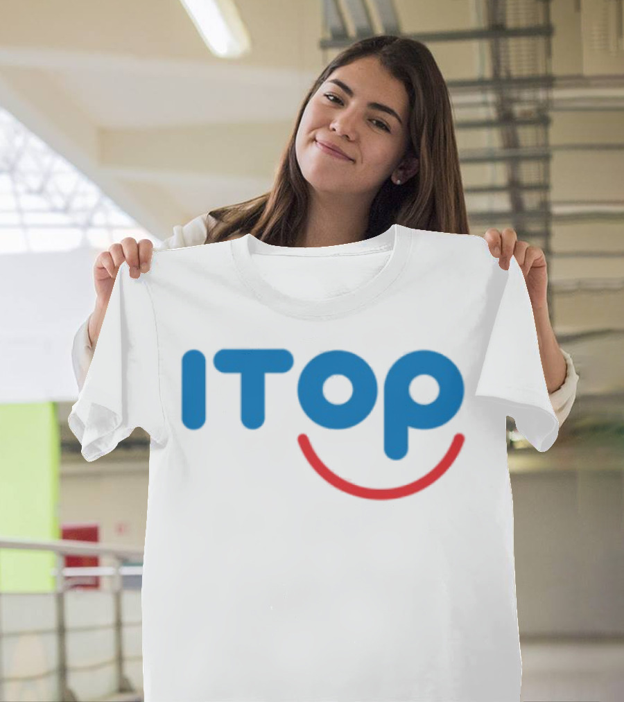 ITOP Smile Red And Blue Text T-Shirt