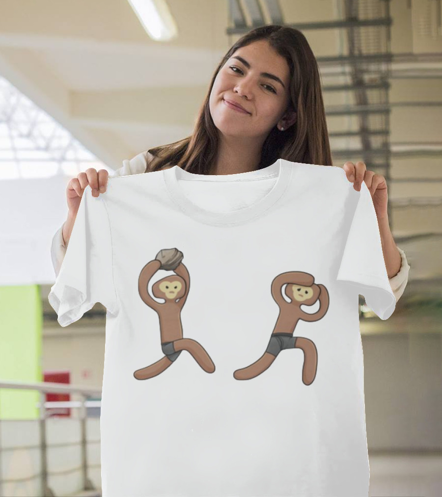 Monke's First Kill Vintage Caveman Meme Humor T-Shirt
