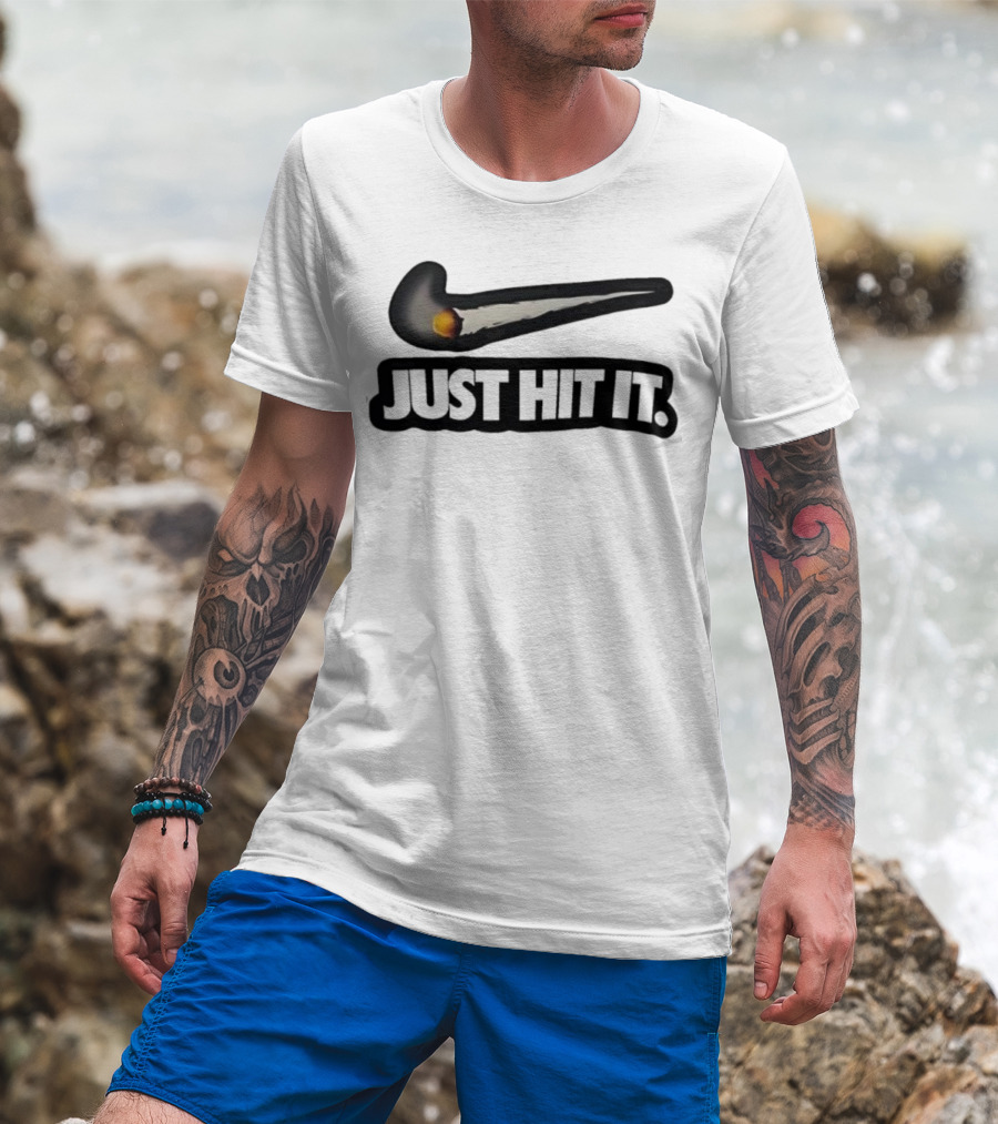 Silhouette Cameo Nike Swoosh Parody Just Hit It Design T-Shirt