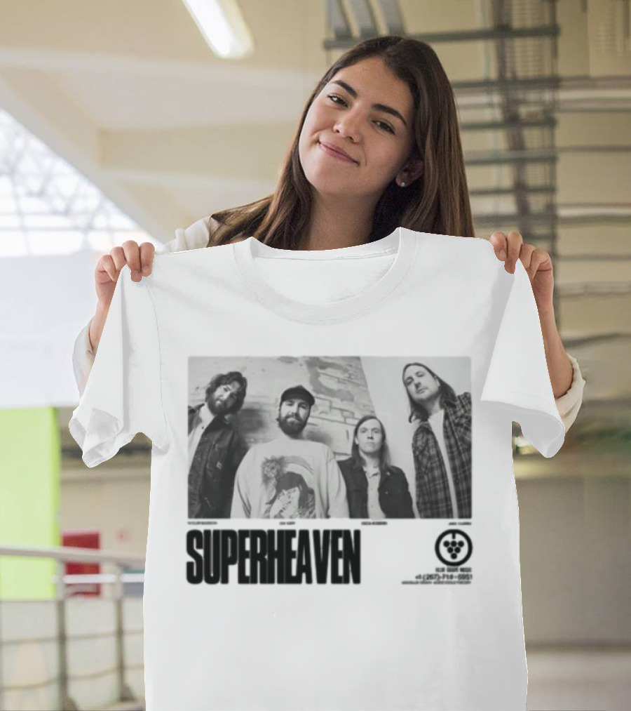 Superheaven Run For Cover Records Band Promo Vintage Black and White T-Shirt