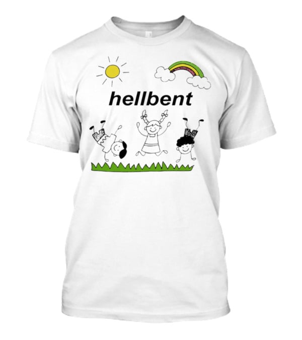 Hellbent Young Rebels Sun Rainbow Grass Playful Art T-Shirt