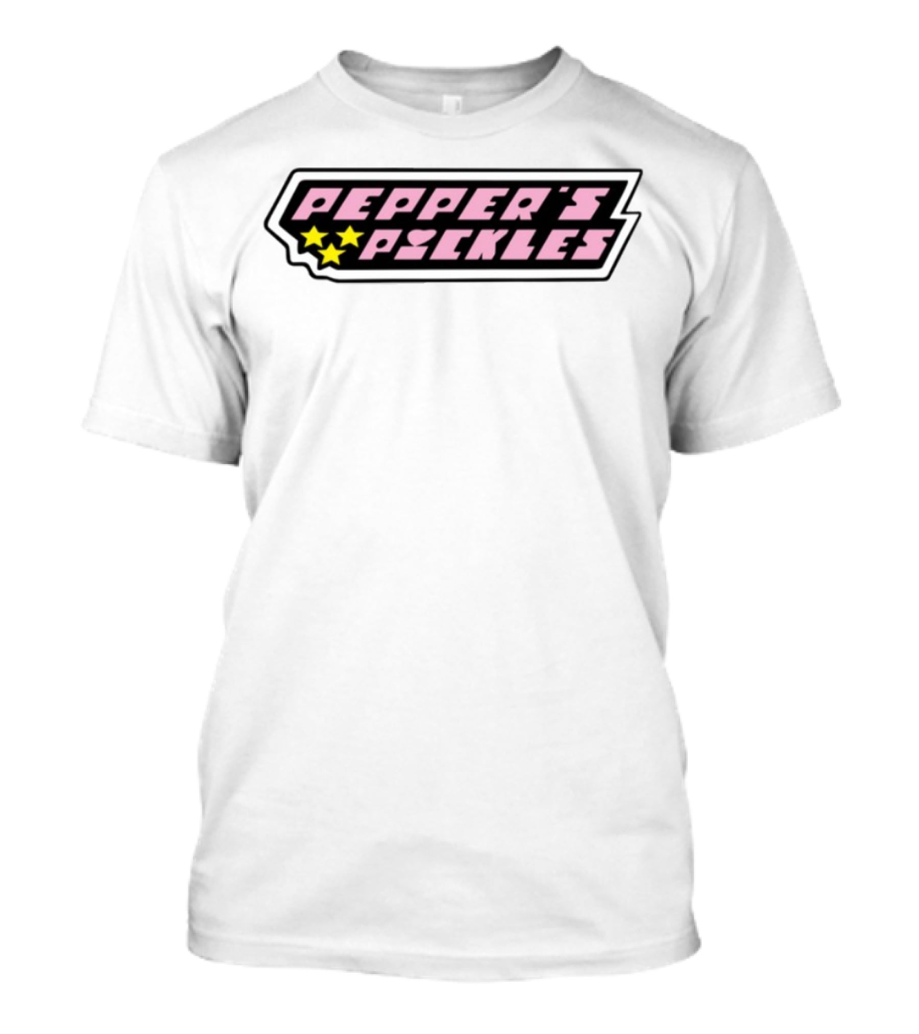 Pepper's Pickles Pink Heart Stars Retro Style T-Shirt