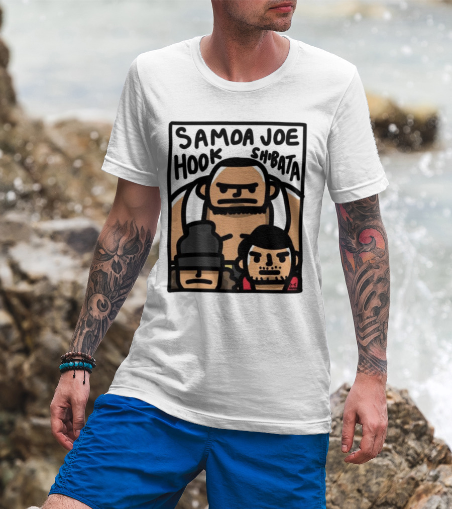 Samoa Joe Hook Shibata Cartoon Characters T-Shirt